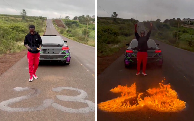 Kenya Urban Roads Authority warns Kenyan Prince after risky fire stunt on busy public road