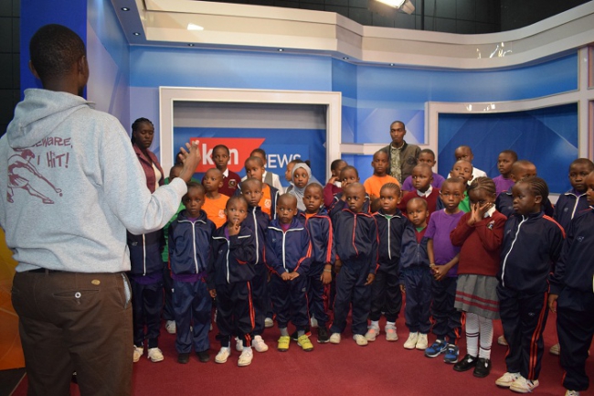  Pupils of Goodrich Academy at our KTN News Studio.