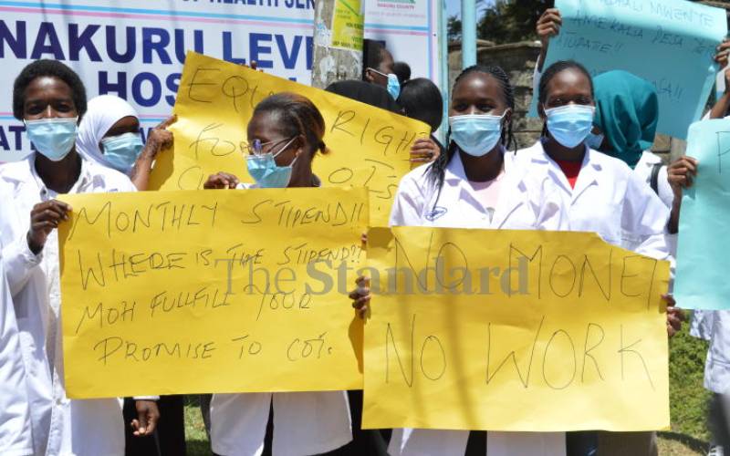 Medics on strike over delayed pay