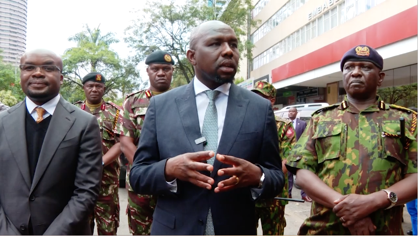 President William Ruto missing and Kipchumba Murkomen commends officers' conduct during Saba Saba