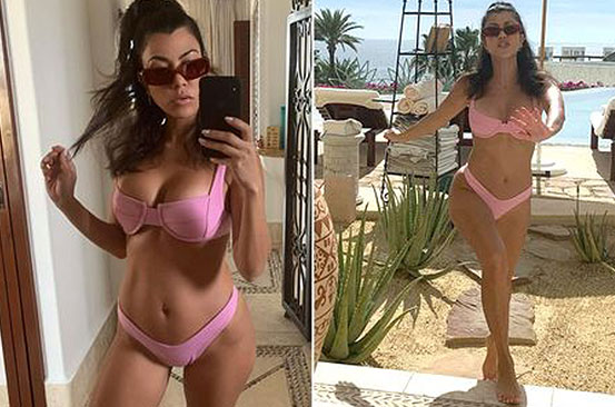Kourtney Kardashian sparks pregnancy rumours with 'baby bump' bikini pics