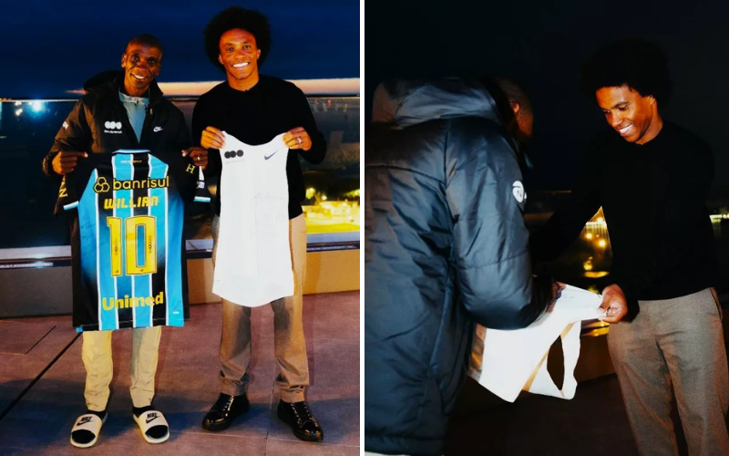 Ex-Chelsea icon Willian Da Silva meets Eliud Kipchoge, swaps signed jerseys
