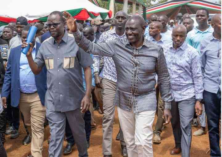 President Ruto hit with shoe during speech in Migori