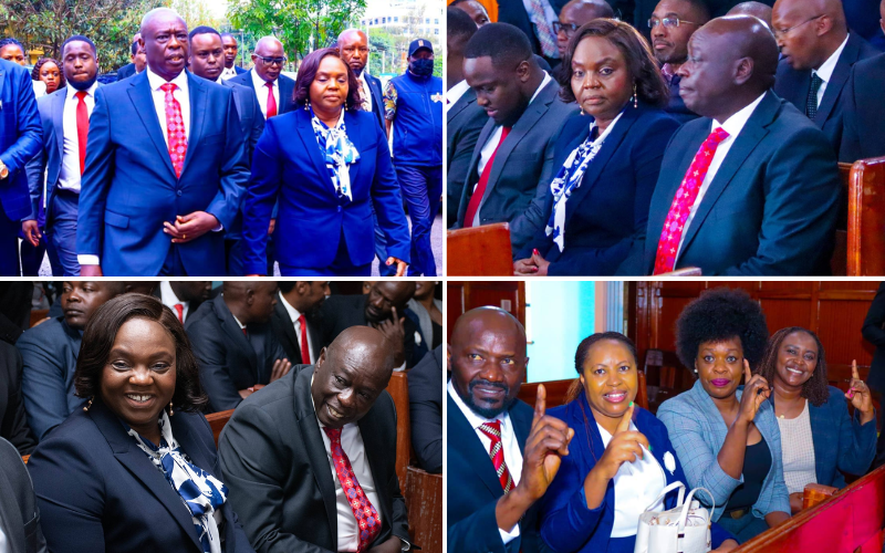 PHOTOS: Rigathi Gachagua, Pastor Dorcas at Milimani for impeachment case hearing