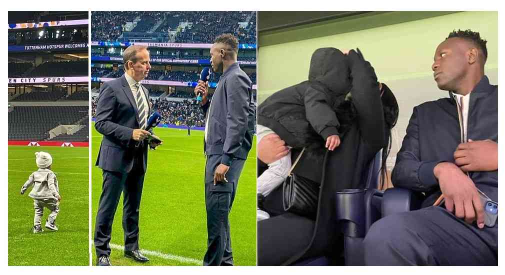 Is Victor returning to Europe? Wanyama, partner and their son at Tottenham Hotspur Stadium