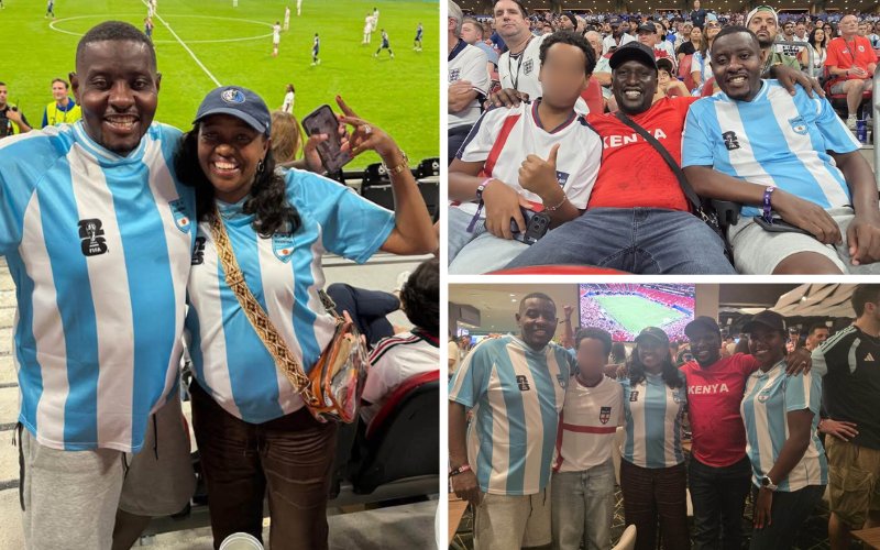 PHOTOS: Kihika, husband Sam Mburu spotted at Argentina's World Cup semifinal alongside Sen Cheruiyot