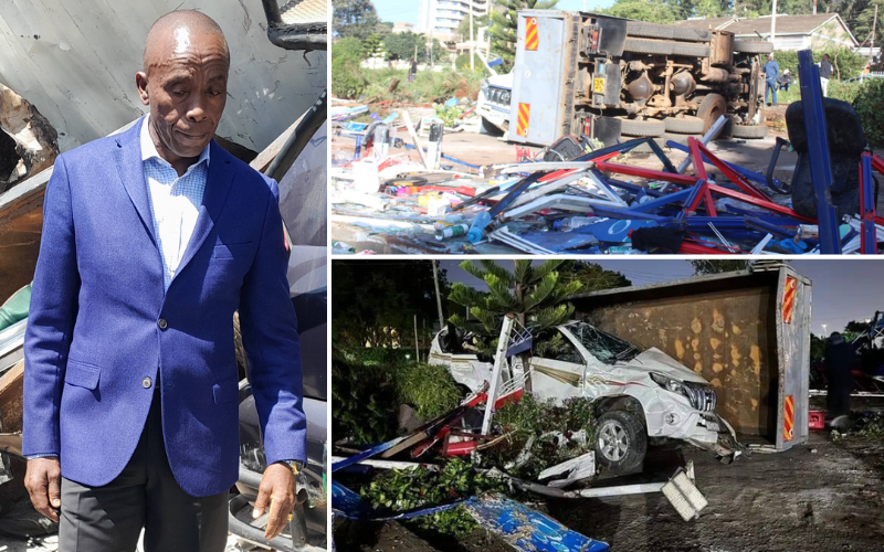 PHOTOS: Kimani Wamatangi in pain after overnight demolitions, counts millions in losses