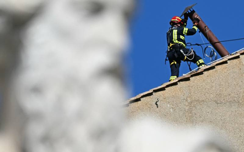 Vatican chimney installed ahead of papal conclave