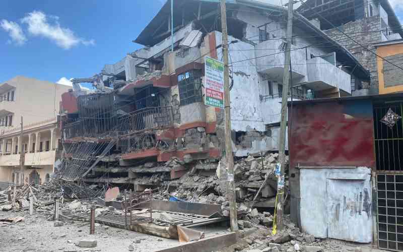 Five storey building collapses in Ruiru