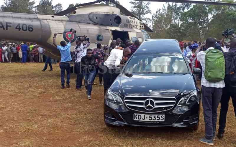 PHOTOS: Prof George Magoha's body arrives in Yala ahead of burial