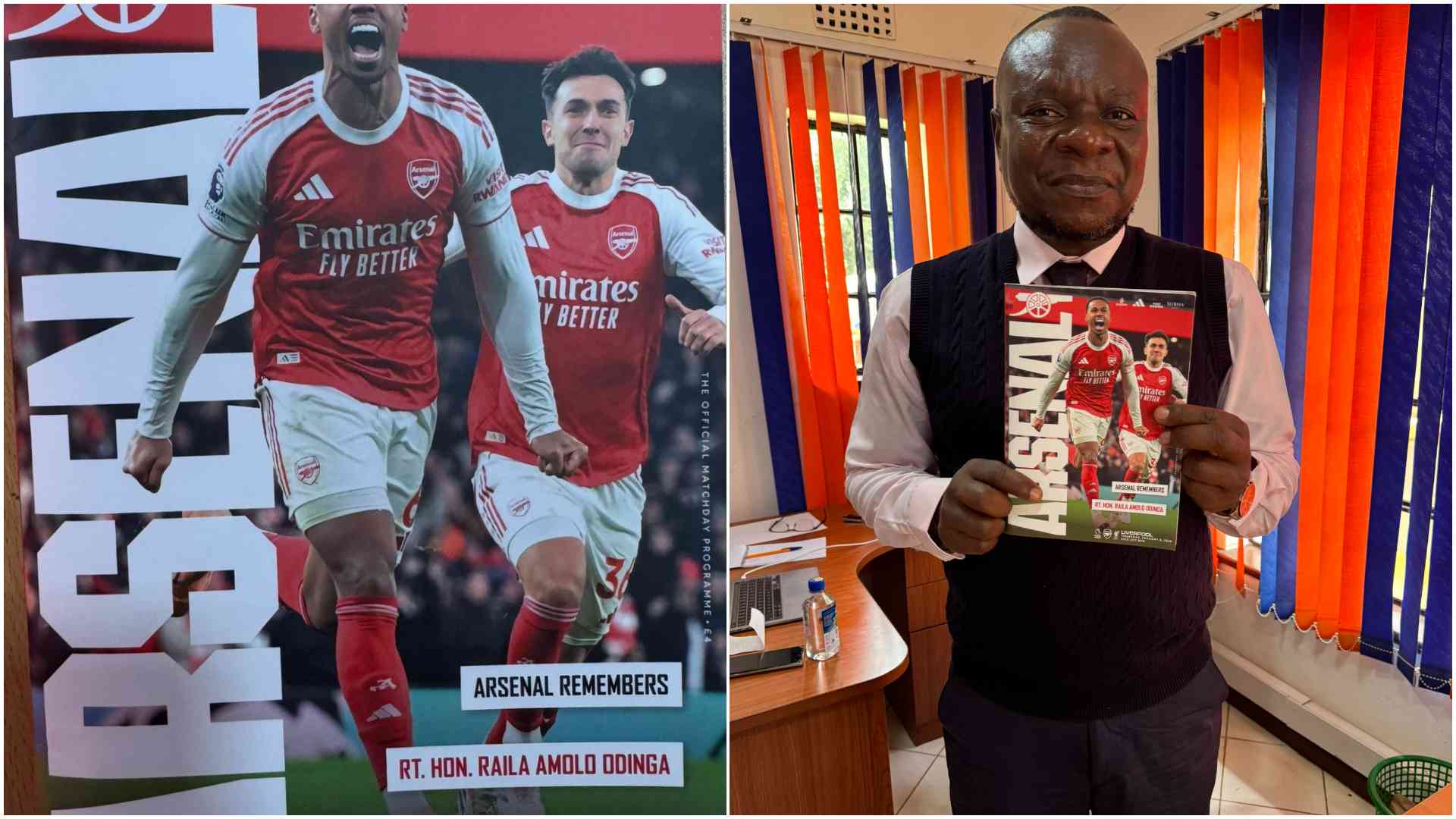 Arsenal honours Raila Odinga with special matchday tribute