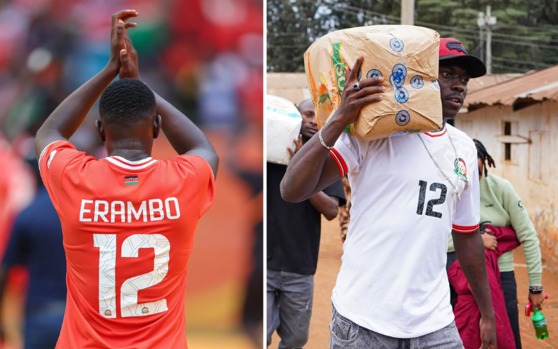 Harambee Stars' Chrispine Erambo returns to Mathare in charity drive