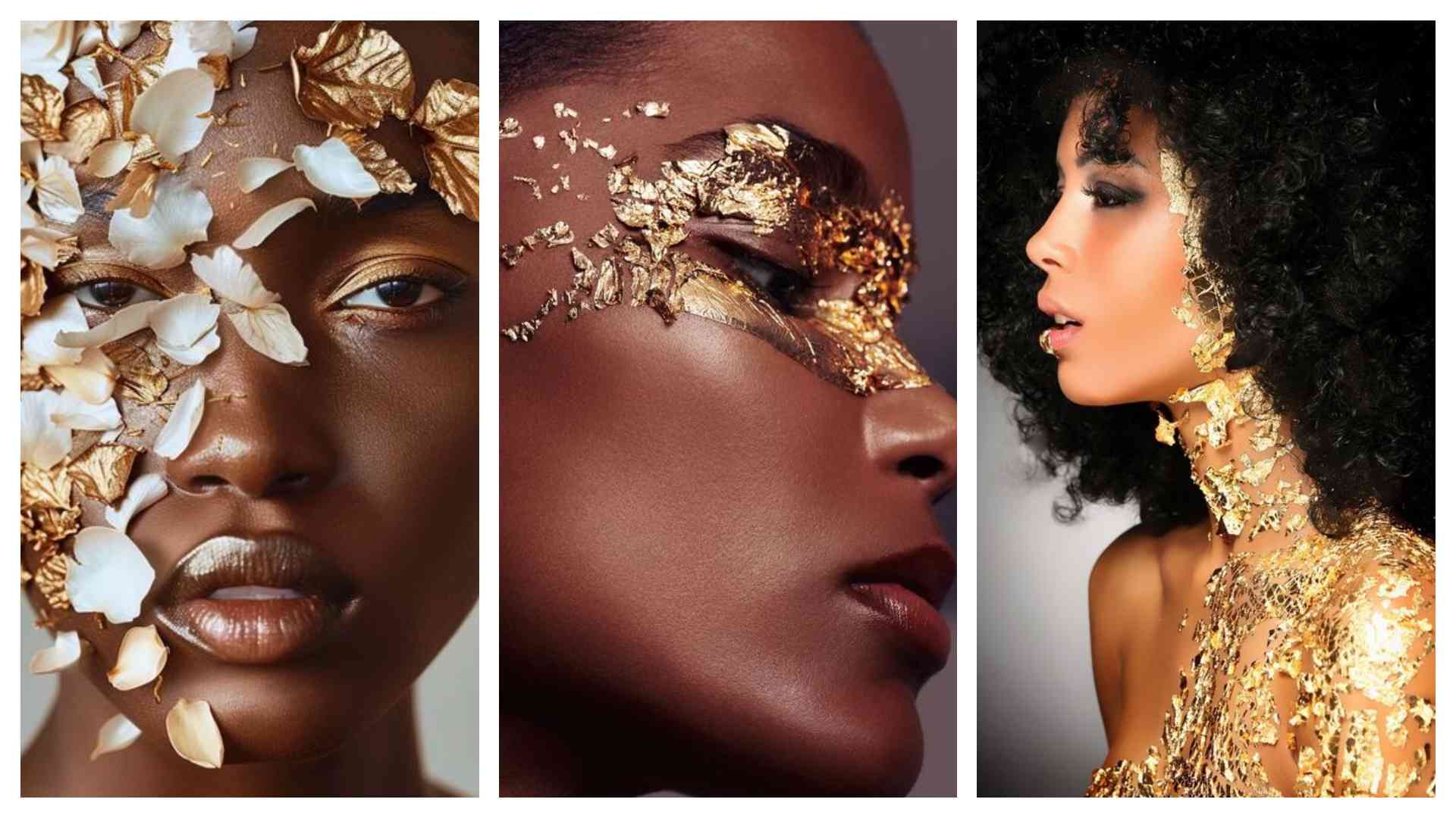 The allure of gold leaf makeup