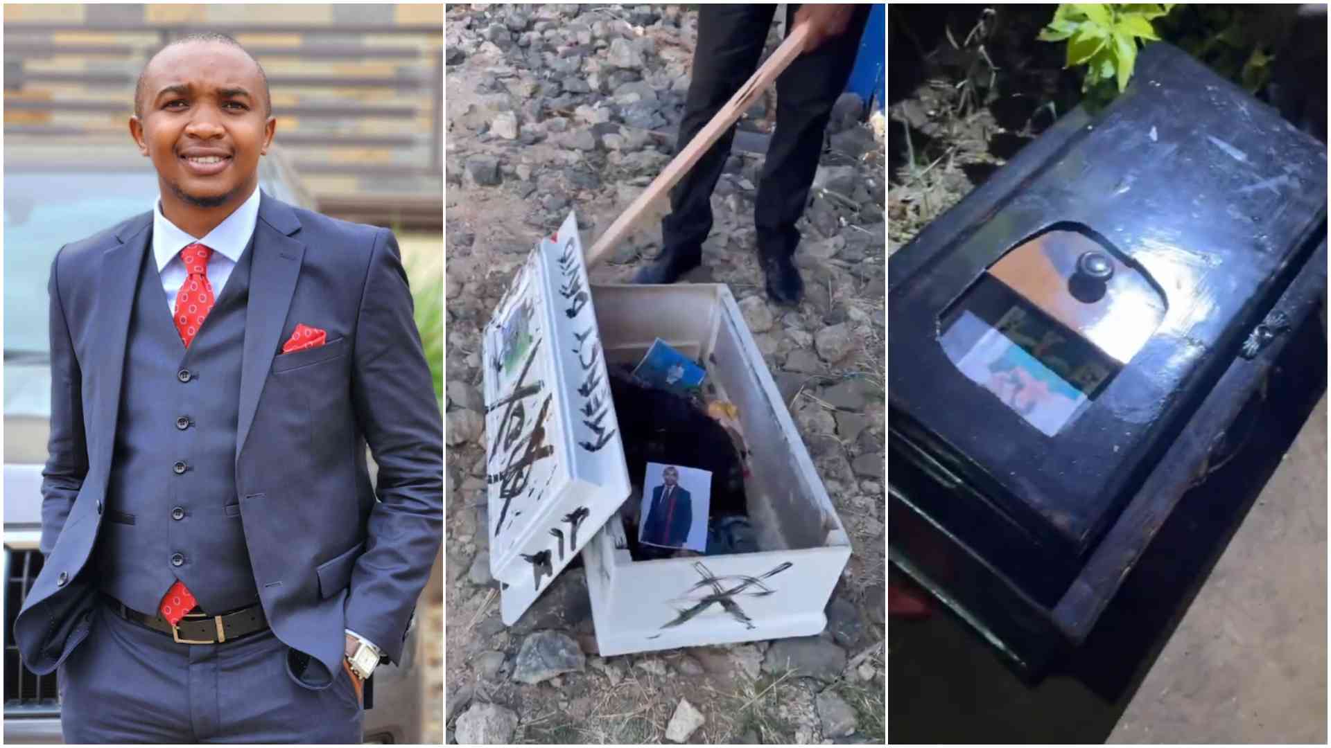 Disturbing video shows boda boda rider dump coffins with witchcraft paraphernalia at Morara Kebaso's home