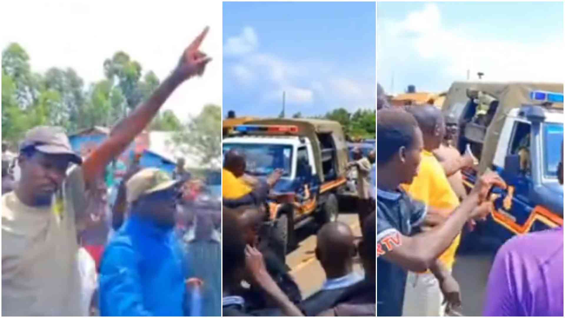 Police officers chased away by angry mourners at Albert Ojwang's burial procession
