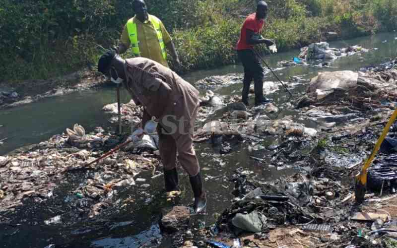 Tree planting and clean-up along Nairobi River in top gear