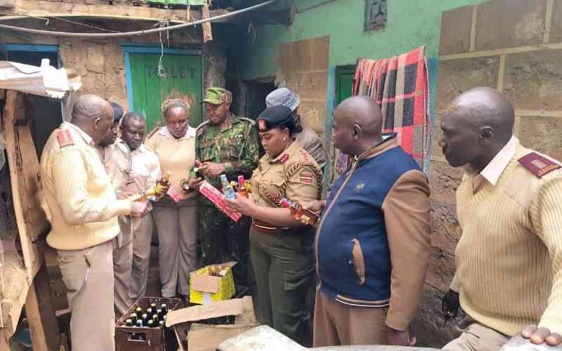 Police arrest a suspect behind illicit liquor trade in Maragua