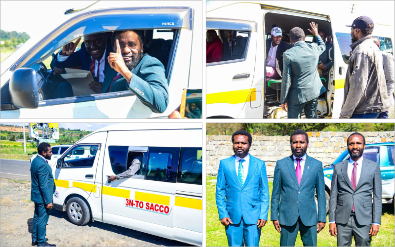 PHOTOS: Ol Kalou MP-elect Samuel Ngotho boards matatu to Parliament for swearing-in