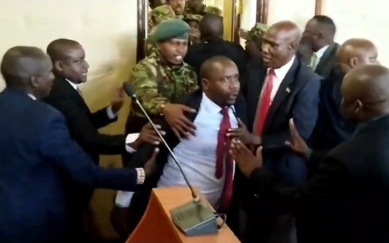 Drama at Narok County Assembly as MCAs exchange blows