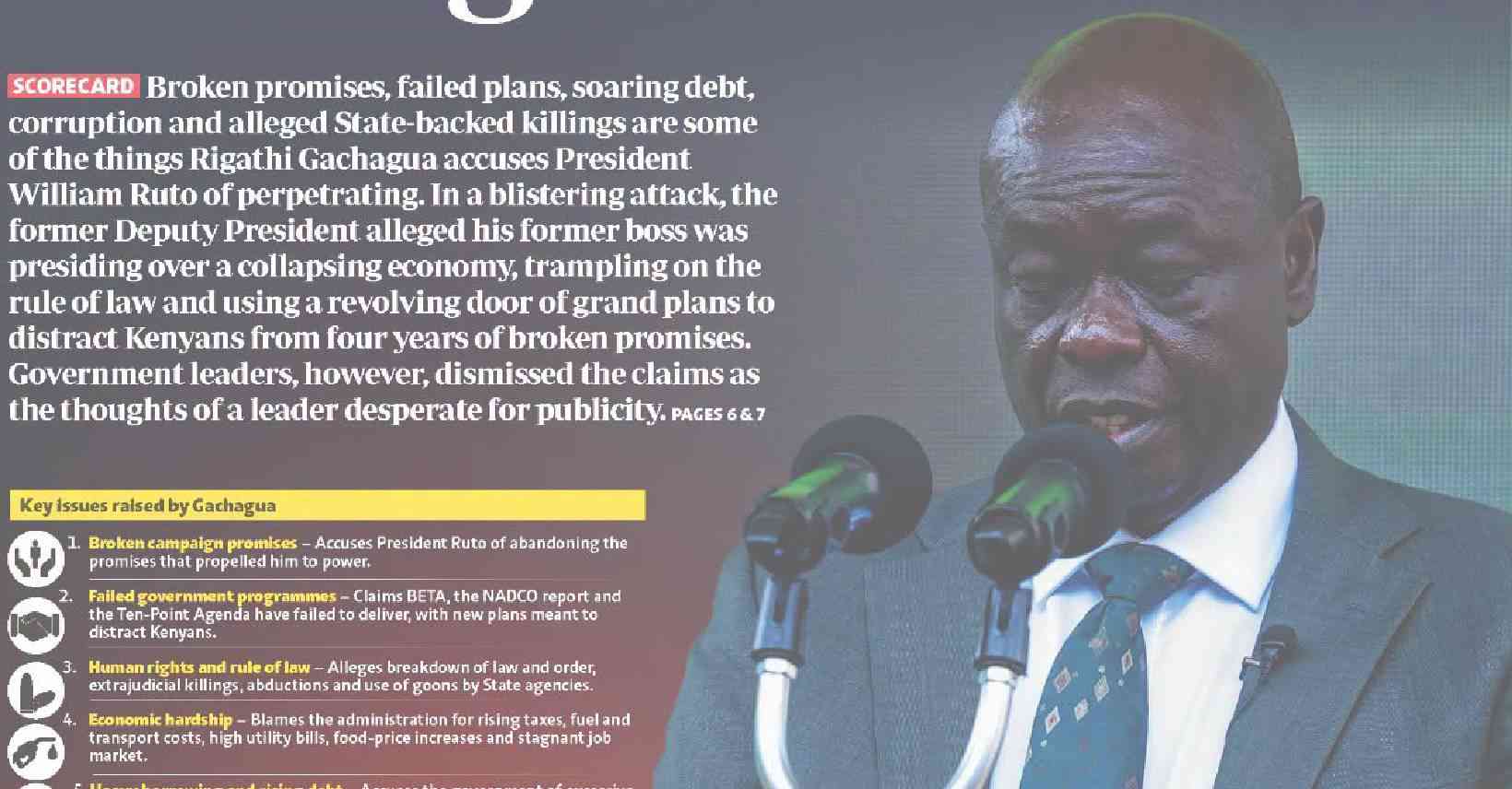 Gachagua bombshell: Ruto has broken all promises that swept him to power