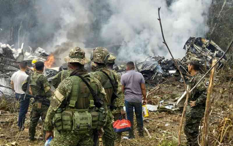 Colombia military says transport plane crashes on takeoff