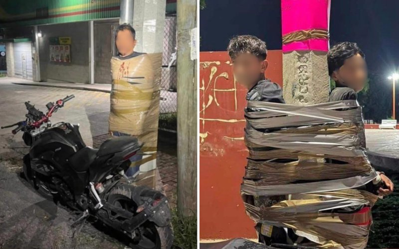 Police hunt mystery 'Batman' vigilante who assaults, humiliates suspected thieves