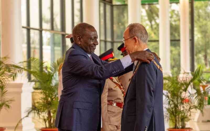  Kenya confers highest civilian honour on former UN Sec-Gen Ban Ki-moon