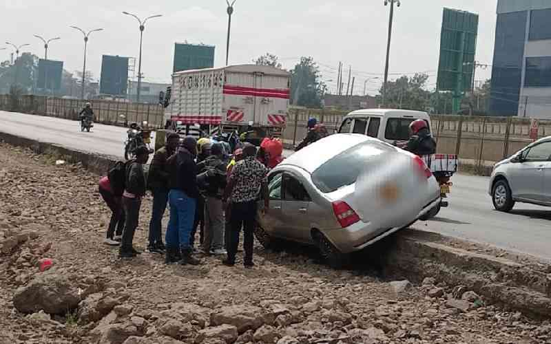 Unguarded trenches on Mombasa Road leave motorists in pain