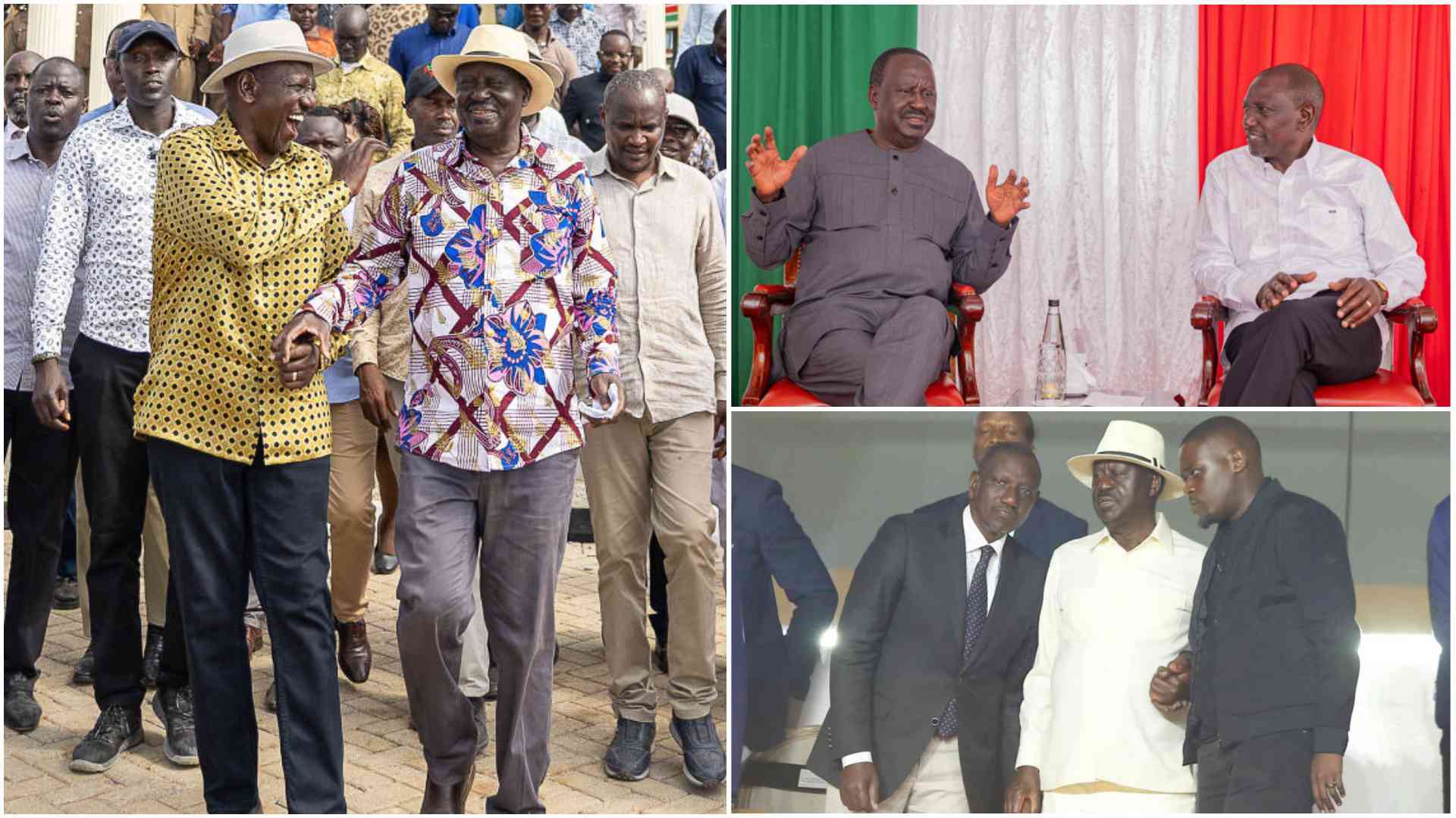 7 photos of Raila Odinga, William Ruto during happy moments