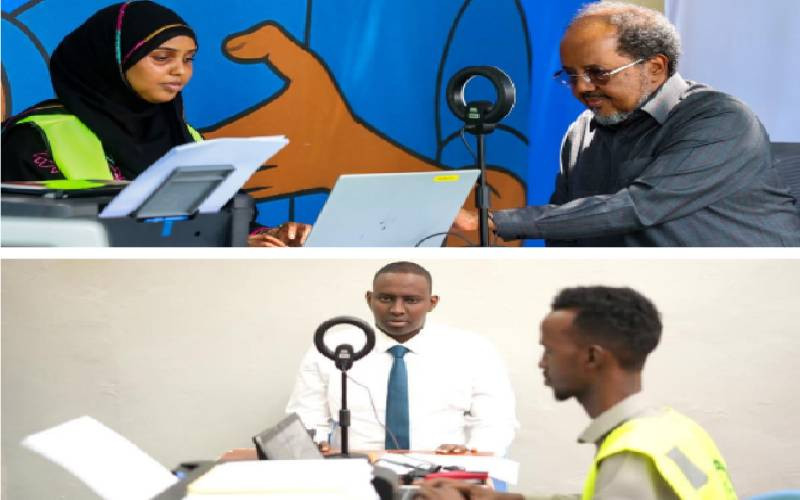 Somalia President Mohamud, chief of police register as voters