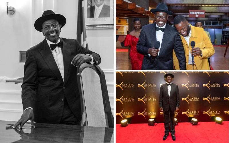 PHOTOS: President Ruto dazzles in sleek black tux, fedora during Kalasha Awards