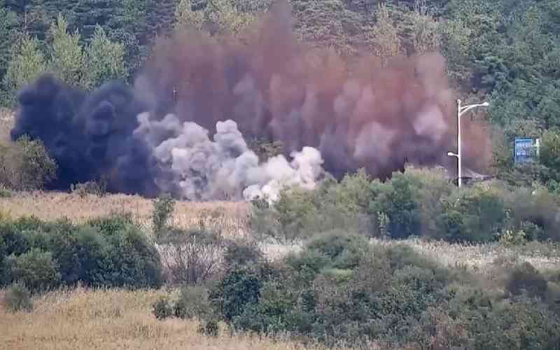 North Korea blows up roads connecting it to the South