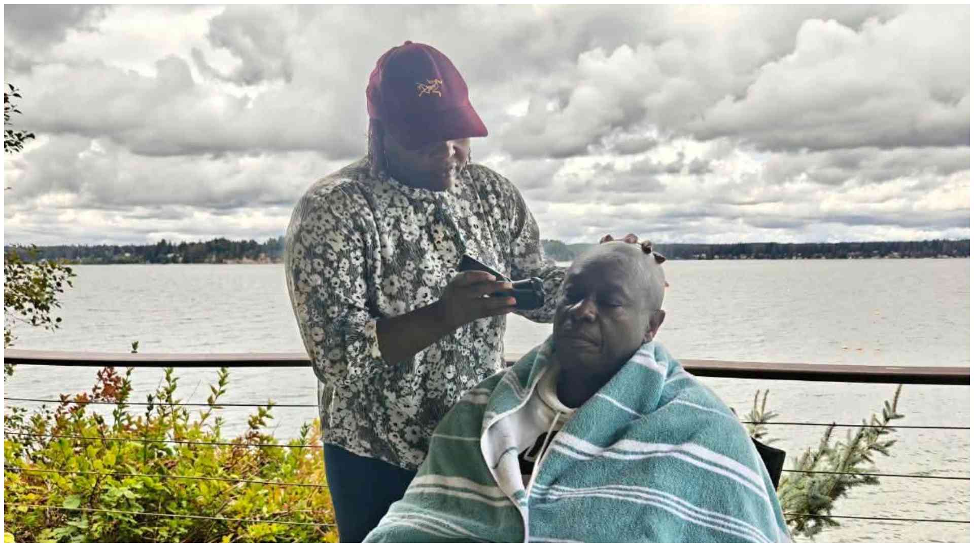 Rigathi Gachagua shares tender moment as wife Dorcas shaves him by the beach in US