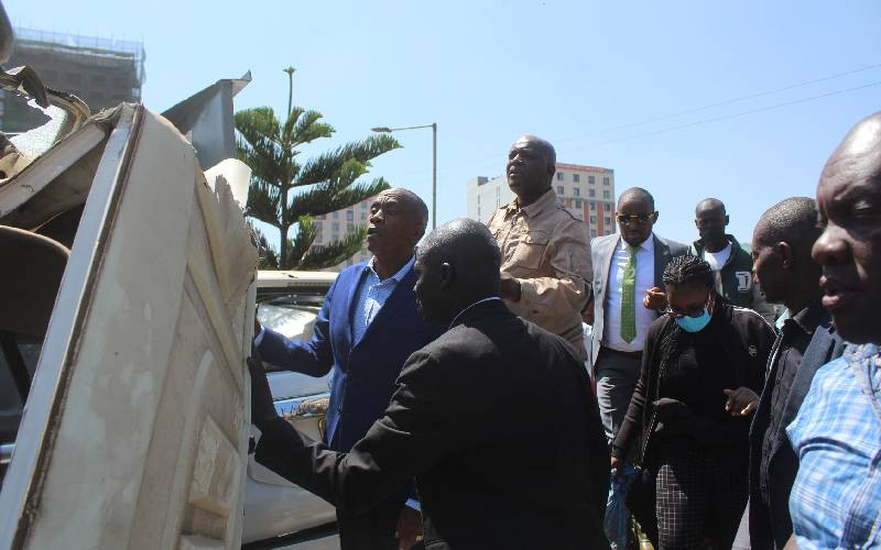 Police stop looters at Wamatangi's flattened premises