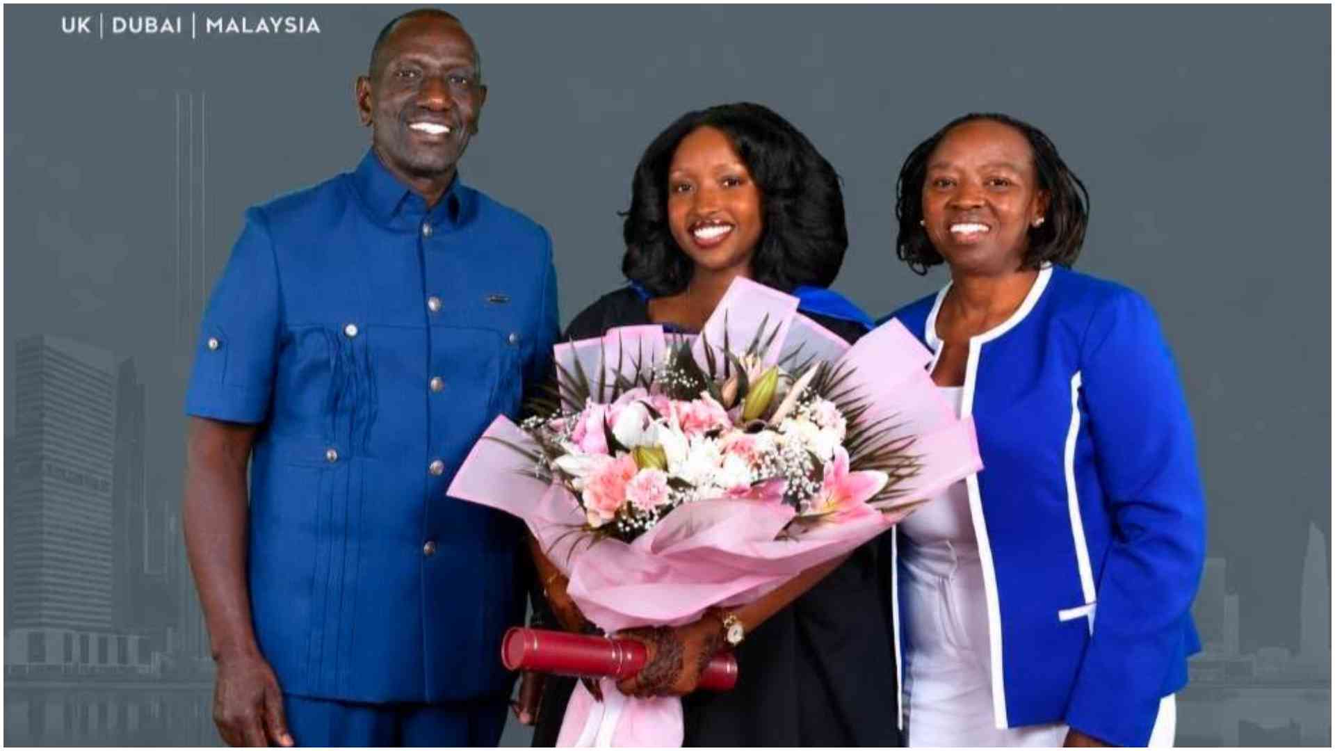 Ruto celebrates daughter's Dubai graduation as Kenyans question state of local education