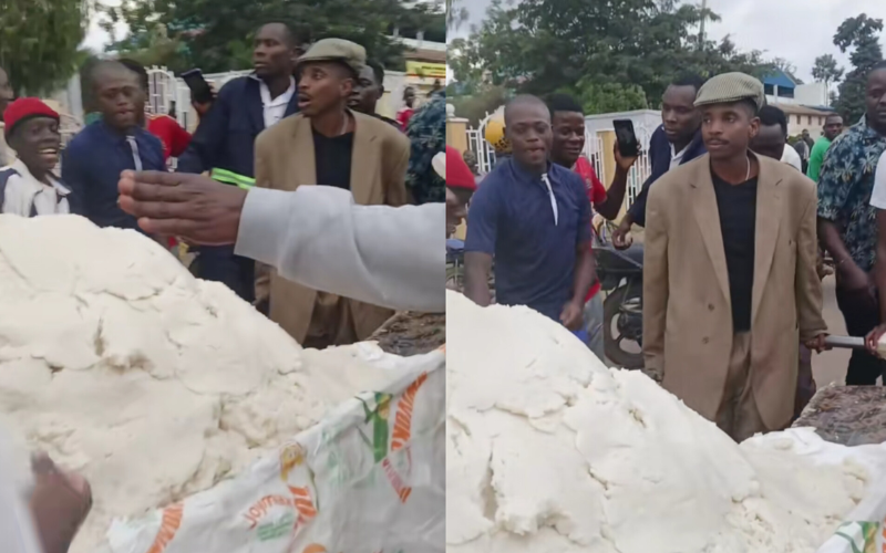 Eric Omondi wows Kakamega residents with giant Ugali