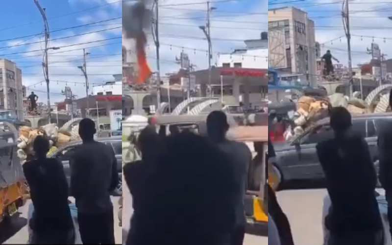 Video of Mombasa man setting himself on fire startles Kenyans