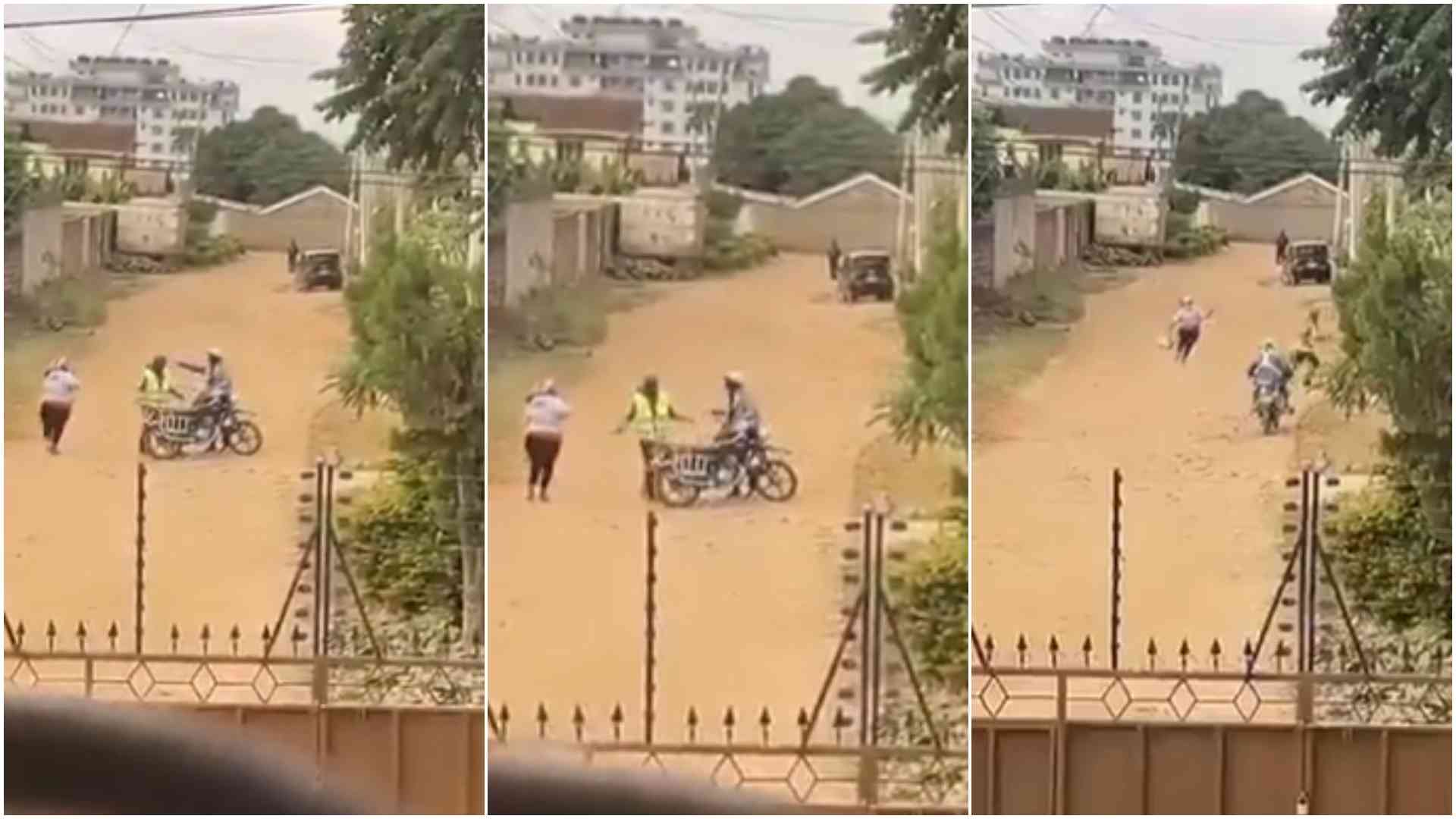 Video shows pistol-holding man hijacking boda boda moments after shooting policeman in Thika