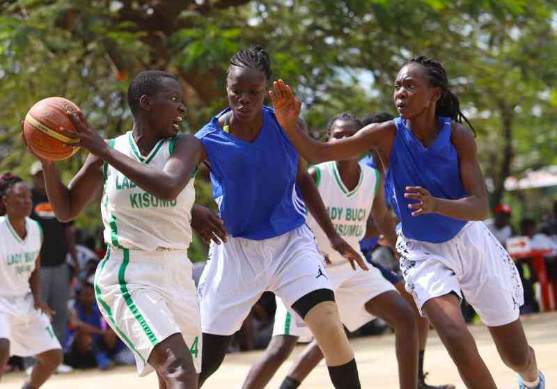 Basketball: Lady Bucks school KU Oryx how to play basketball in Kisumu