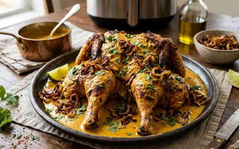 Easy recipe: Coconut roast chicken with browned onions