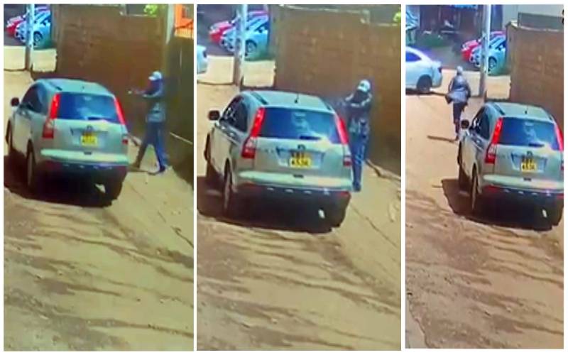 CCTV footage captures gun attack on motorist Roysambu-Lumumba drive