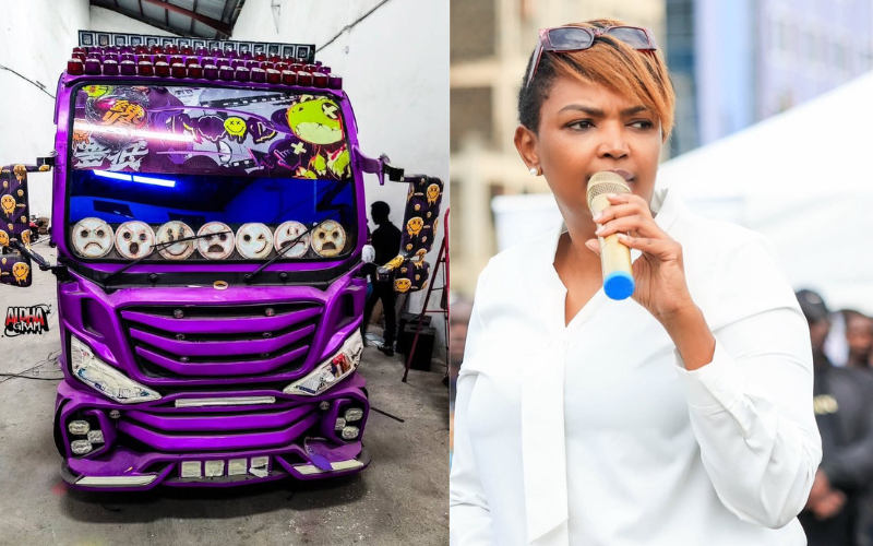 Karen Nyamu heaps praise on George Ruto's 'Mood' matatu, sparks talk online
