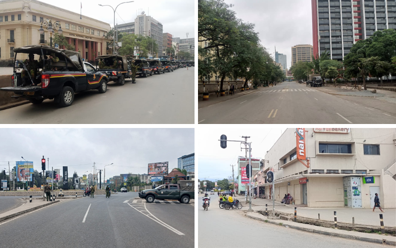 PHOTOS: Nairobi roads deserted as police block CBD access on protest anniversary