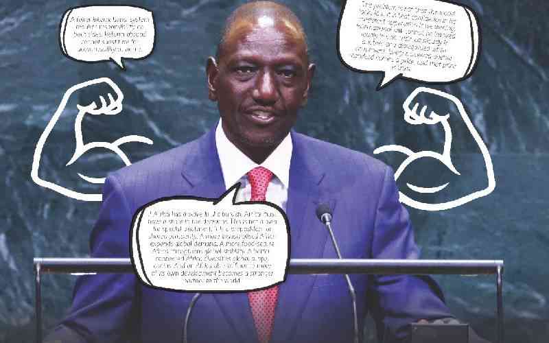 Of William Ruto's big talk at UNGA with small action at home