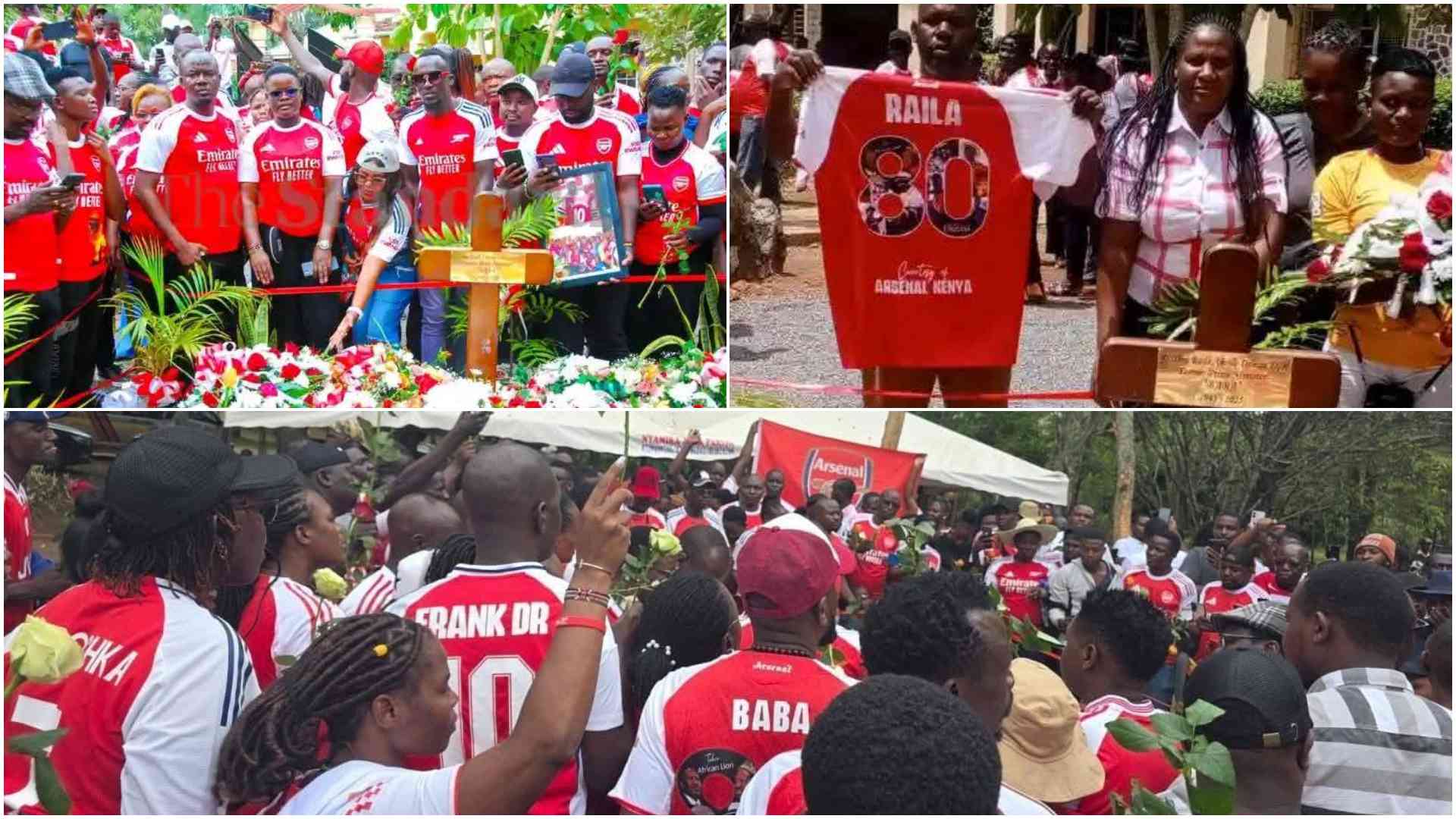 Kenyan 'Gooners' pay tribute to Late Raila Odinga, singing 'North London Forever'