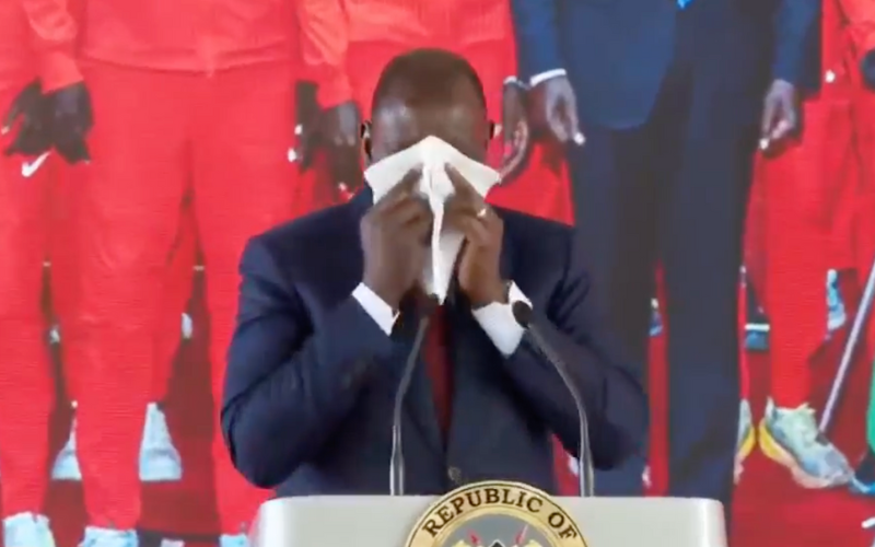 Emotional President Ruto sheds tears at State House meeting with athletes: 'Forgive me'