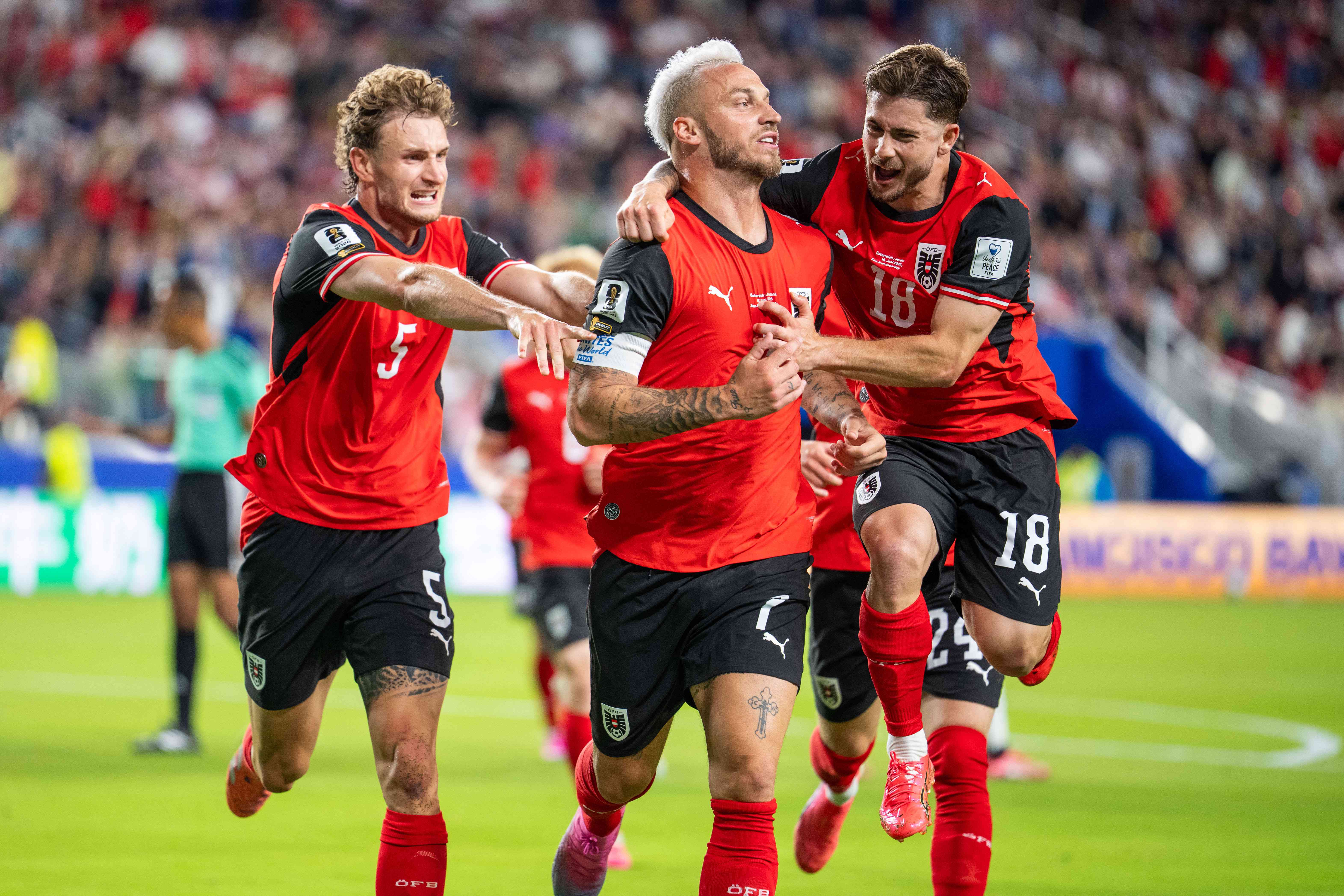 Austria beat Jordan 3-1 in World Cup group game