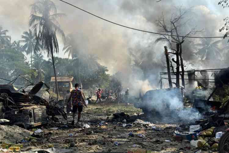 Myanmar airstrike death toll hits 50 as families gather bodies