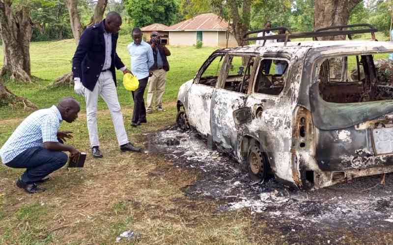 MCA's car set on fire by unknown people in Gem