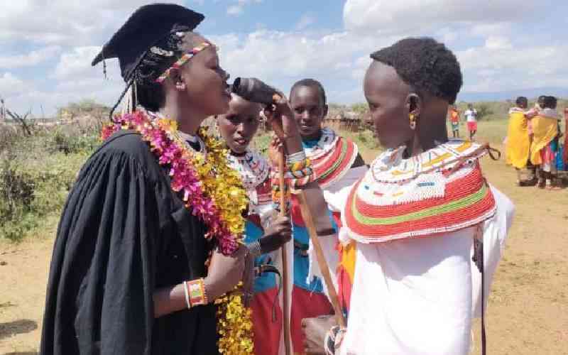 Samburu village celebrates as first girl to earn varsity degree graduates